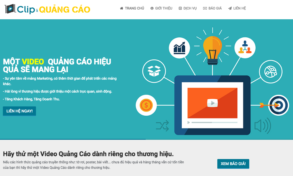 Trang web giới thiệu dịch vụ sản xuất video Việt Nam
